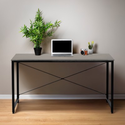 Birou, beton/negru, 150x60 cm, MELLORA