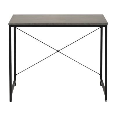 Birou, beton/negru, 90x60 cm, MELLORA