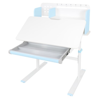 Birou crescător, albastru/alb, ADAN