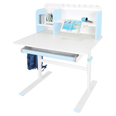 Birou crescător, albastru/alb, ADAN