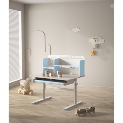 Birou crescător, albastru/alb, ADAN