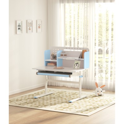 Birou crescător, albastru/alb, ADAN