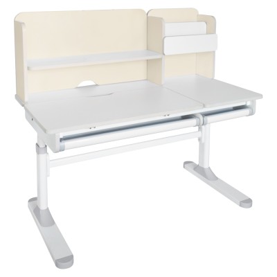 Birou crescător, natural/alb, LEDIN