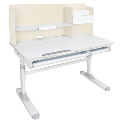 Birou crescător, natural/alb, LEDIN