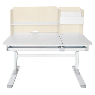 Birou crescător, natural/alb, LEDIN