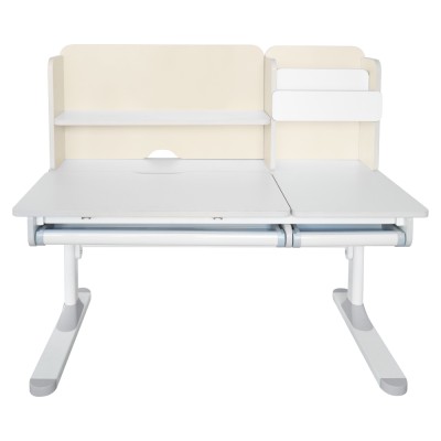 Birou crescător, natural/alb, LEDIN