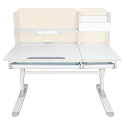 Birou crescător, natural/alb, LEDIN