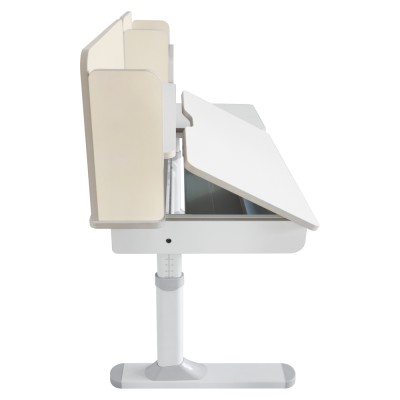 Birou crescător, natural/alb, LEDIN