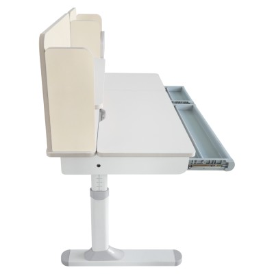 Birou crescător, natural/alb, LEDIN