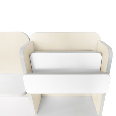 Birou crescător, natural/alb, LEDIN