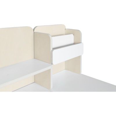 Birou crescător, natural/alb, LEDIN