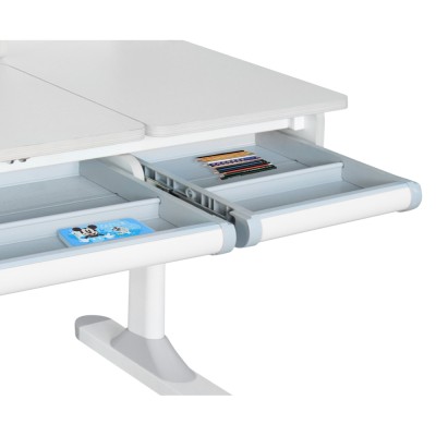 Birou crescător, natural/alb, LEDIN