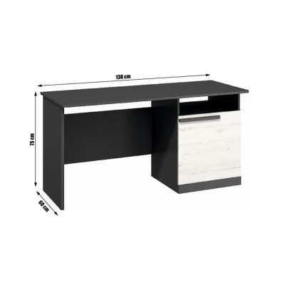 Birou PC, pin andersen/ gri grafit, TONI