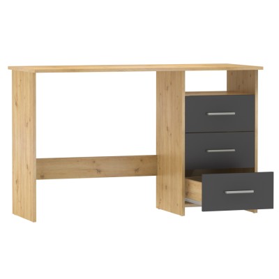 Birou PC, stejar artizanal/grafit, LARISTOTE NEW