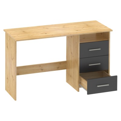 Birou PC, stejar artizanal/grafit, LARISTOTE NEW