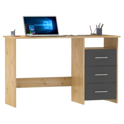 Birou PC, stejar artizanal/grafit, LARISTOTE NEW