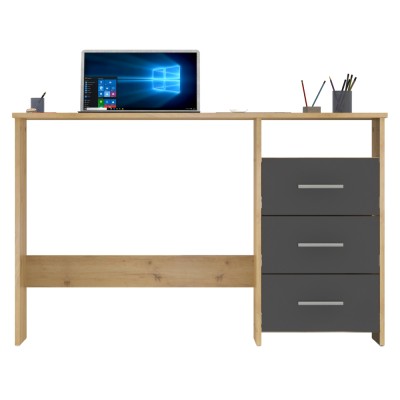 Birou PC, stejar artizanal/grafit, LARISTOTE NEW