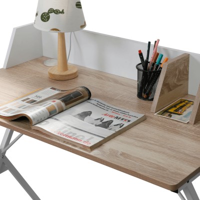 Birou pentru PC, stejar deschis/alb, PSALMO