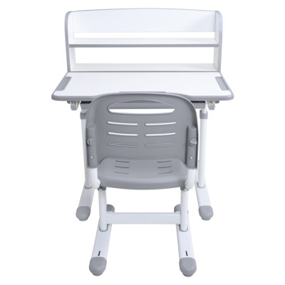 Birou şi scaun crescător, gri/alb, set ZION