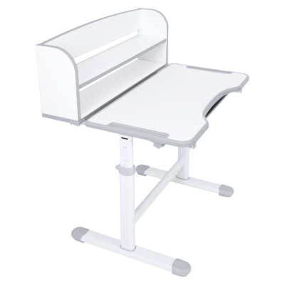 Birou şi scaun crescător, gri/alb, set ZION