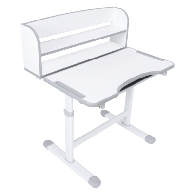 Birou şi scaun crescător, gri/alb, set ZION