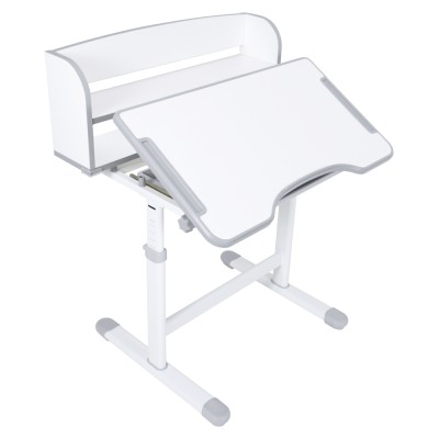 Birou şi scaun crescător, gri/alb, set ZION