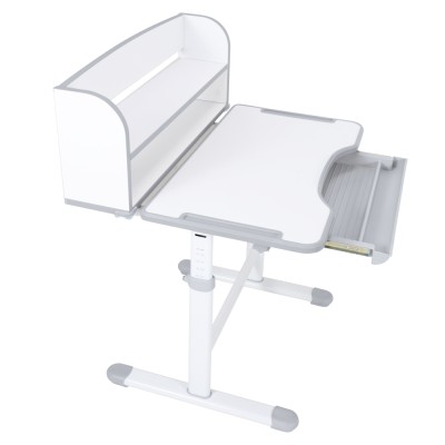 Birou şi scaun crescător, gri/alb, set ZION