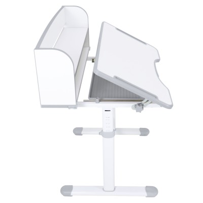 Birou şi scaun crescător, gri/alb, set ZION