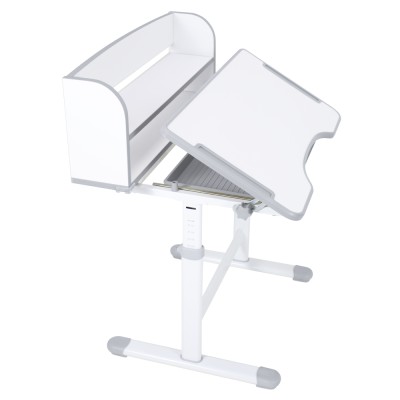 Birou şi scaun crescător, gri/alb, set ZION