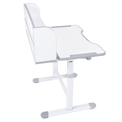 Birou şi scaun crescător, gri/alb, set ZION