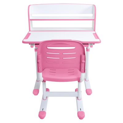 Birou şi scaun pentru creştere, roz/alb, set ZION