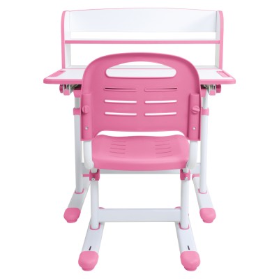 Birou şi scaun pentru creştere, roz/alb, set ZION