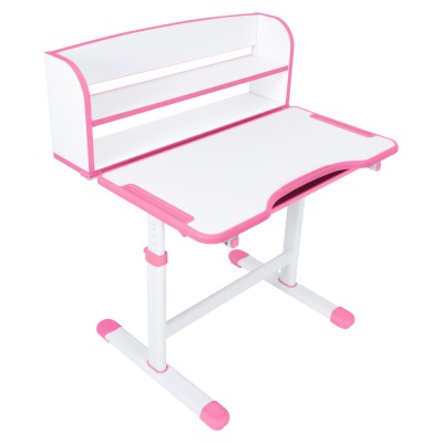 Birou şi scaun pentru creştere, roz/alb, set ZION