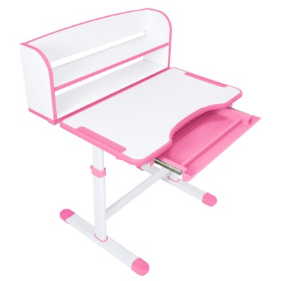 Birou şi scaun pentru creştere, roz/alb, set ZION