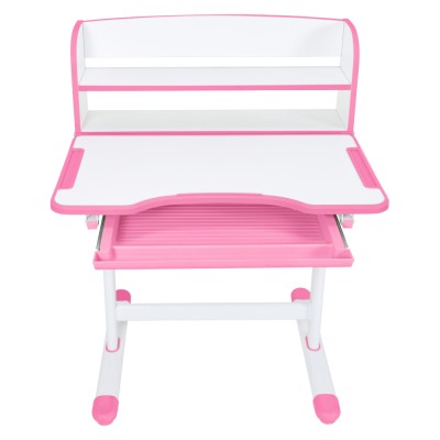 Birou şi scaun pentru creştere, roz/alb, set ZION