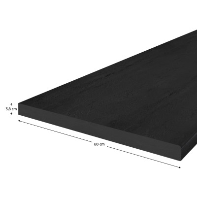 Blat de lucru, grosime 3,8 cm, negru vulcan