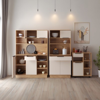 Bufet cu paru uşi, stejar artisan/caşmir, LILIEN TYP 1
