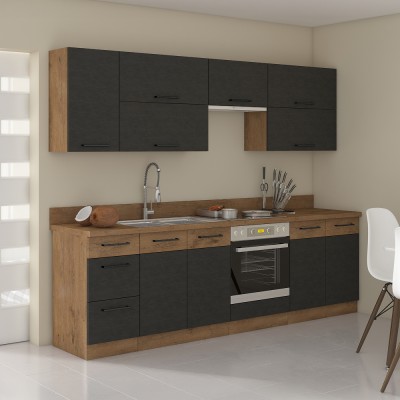 Cabinet inferior cu coş pull-out, stejar lancelot, bucătăria VEGA 1