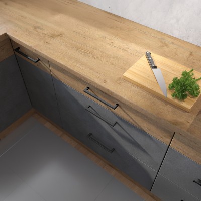 Cabinet inferior cu rafturi, stejar lancelot, bucătăria VEGA 1