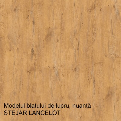 Cabinet superior de colţ, alb extra lucios HG/stejar Lancelot, VEGA 58x58 GN-72 1F