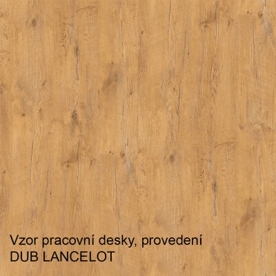 Cabinet superior de colţ, alb extra lucios HG/stejar Lancelot, VEGA 58x58 GN-72 1F