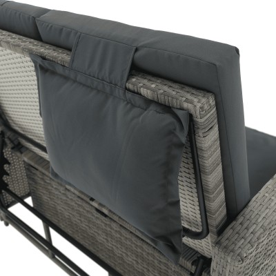 Canapea de grădină din ratan, gri/natural, MALORY