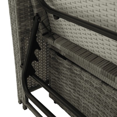 Canapea de grădină din ratan, gri/natural, MALORY