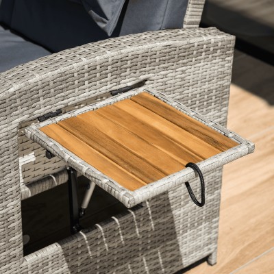 Canapea de grădină din ratan, gri/natural, MALORY