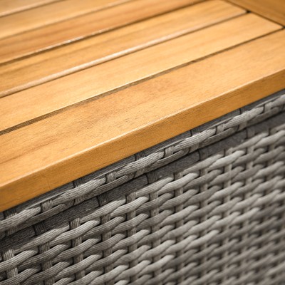 Canapea de grădină din ratan, gri/natural, MALORY