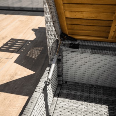 Canapea de grădină din ratan, gri/natural, MALORY