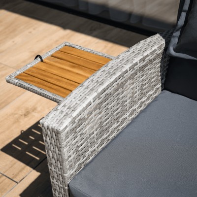 Canapea de grădină din ratan, gri/natural, MALORY