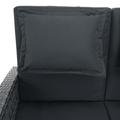 Canapea de grădină din ratan, gri/natural, MALORY