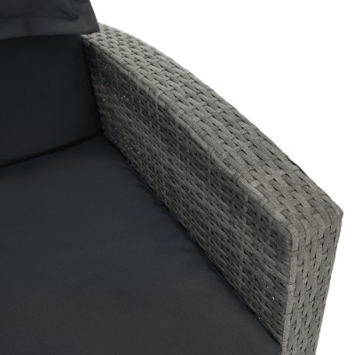 Canapea de grădină din ratan, gri/natural, MALORY