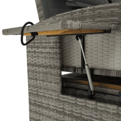 Canapea de grădină din ratan, gri/natural, MALORY